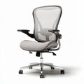 Sedia ergonomica girevole con rete e tessuto grigio dimensioni 60 x 60 x 100cm