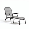 Sedia reclinabile in alluminio con poggiapiedi 60 x 60 x 90cm grigia